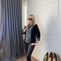 Leoparlı Gömlek Bluz