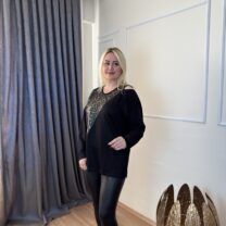 Omuz Detaylı Leoparlı Bluz